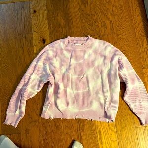 Pistola lavender sweater - distressed and tie dye detailing